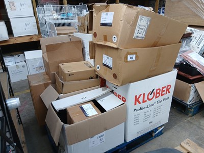 Lot 80 - Pallet of Klober, Hambleside and other plastic...