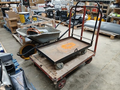 Lot 84 - Wheelbarrow, 4 wheel platform barrows and a...