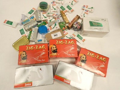 Lot 2417 - Bag of assorted smoking accessories; rolling...