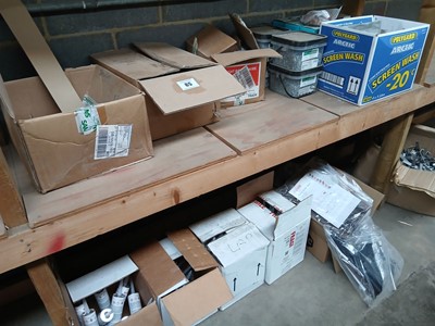 Lot 85 - 2 shelves of various products including tile...