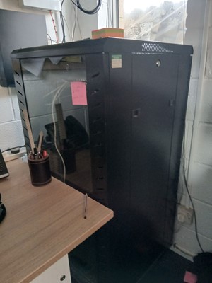 Lot 196 - Server cabinet with network patch cable,...