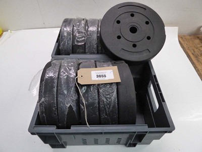 Lot 3655 - 12 5k weight plates