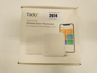 Lot 2074 - Tado Starter Kit V3+ wireless smart thermostat