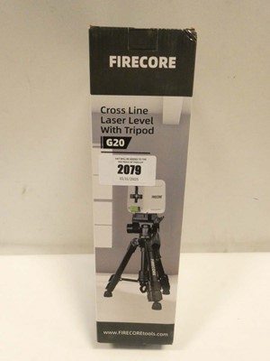 Lot 2079 - FireCore G20 Cross Line Laser Level with Tripod