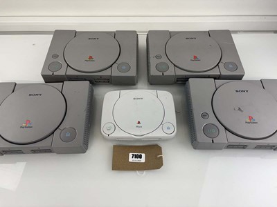 Lot 4x PlayStation 1 consoles together with a PSone