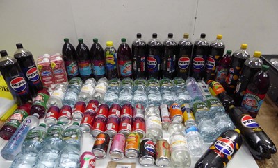Lot 3687 - Large quantity of drinks including Pepsi, Ice...