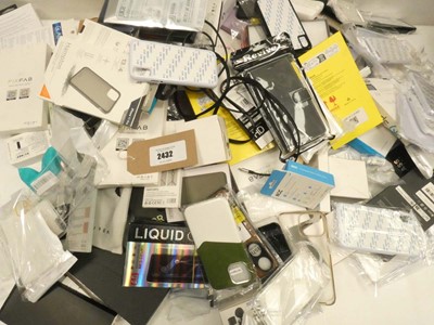 Lot 2432 - Bag of assorted smartphone accessories; cases...