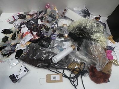 Lot 3757 - Selection of hair accessories and wigs