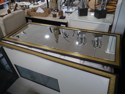 Lot 1845 - Large black and gilt framed and bevelled...