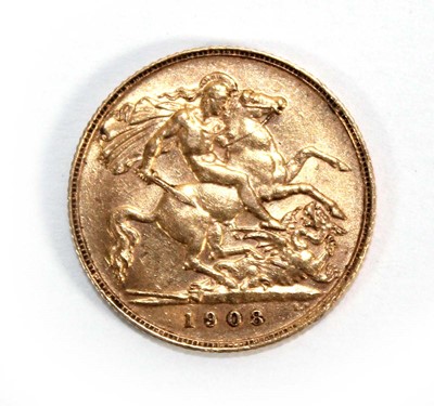 Lot 861 - An Edwardian half sovereign dated 1908