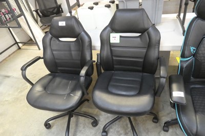 Lot 2284 - 2 True Innovations black leatherette twin arm...