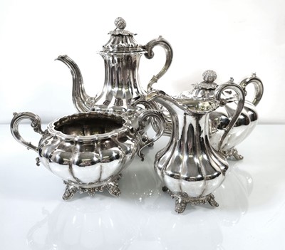 Lot 266 - A Victorian silver and parcel gilt four-piece...