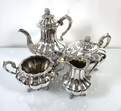 Lot 266 - A Victorian silver and parcel gilt four-piece...