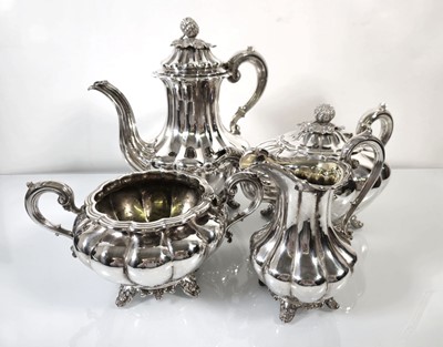 Lot 266 - A Victorian silver and parcel gilt four-piece...