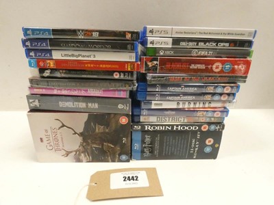 Lot 2442 - 2x PS5 games, 3x PS4 games and Xbox game plus...