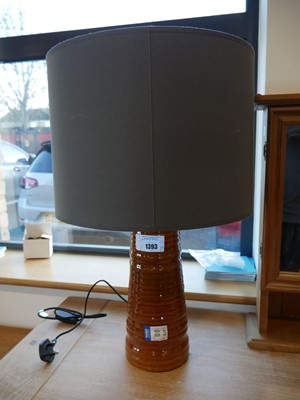 Lot 1393 - Orange glaze ceramic table lantern base with...