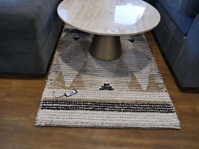Lot 1396 - Yarkon handwoven ivory and charcoal jute rug...