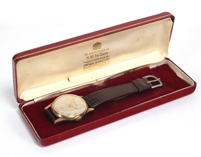 Lot 881 - A gentleman's yellow metal wristwatch by...