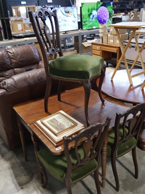 Lot 1460 - Mahogany folding gate leg table and 3 matching...