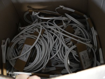 Lot 1828 - Box of ethernet cables, box of USB adaptors,...