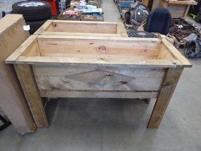 Lot 4051 - Two raised timber trough garden planters....