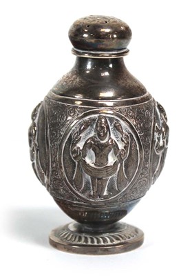 Lot 305 - An Anglo-Indian metalware pepper of ovoid form...