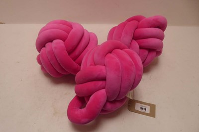 Lot 3413 - x3 Dream on knot cushions in pink