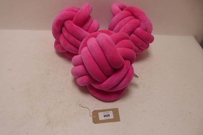 Lot 3420 - x3 Dream on knot cushions in pink