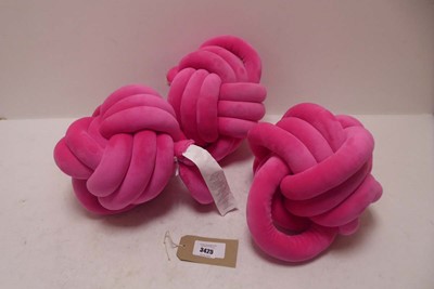 Lot 3425 - x3 Dream on knot cushions in pink