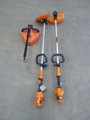 Lot 4077 - Two Worx Powershare cordless strimmers with no...