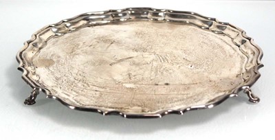 Lot 312 - An Edwardian silver salver with piecrust...