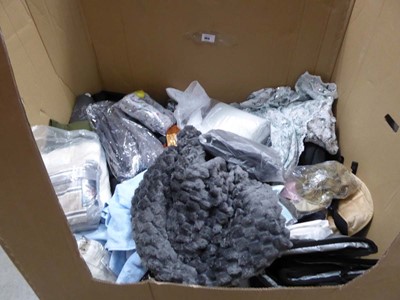 Lot 3875 - Pallet box of assorted bedding, throws,...