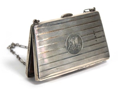 Lot 319 - A ladies silver coin purse with engraved...