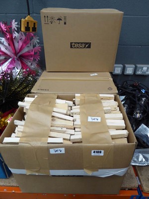 Lot 4109 - Four boxes containing a quantity of kindling