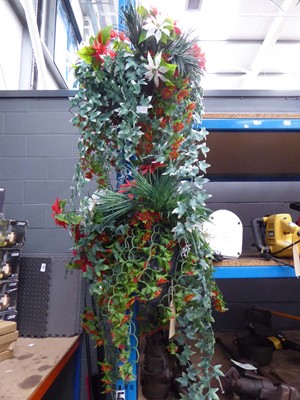 Lot 4114 - Two artificial planted hanging baskets