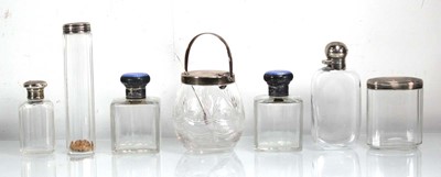 Lot 323 - A silver mounted cut glass preserves jar with...