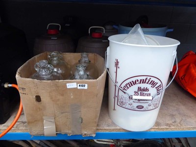 Lot 4132 - Shelf containing a quantity of wine making...