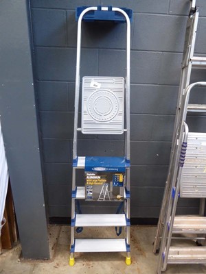 Lot 4237 - Werner aluminium step ladder with large...