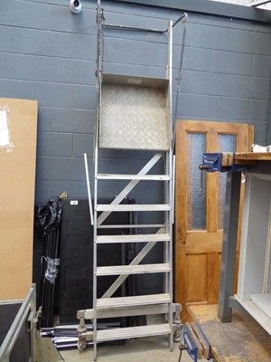 Lot 4240 - 6 tread decorators ladder with large chequer...