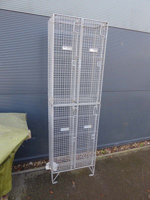 Lot 4142 - Set of four slot wire mesh lockers