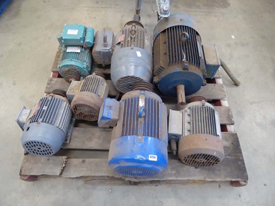 Lot 4254 - 9 assorted machine motors to include a Alpak...
