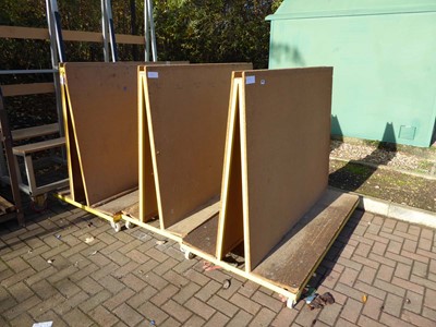 Lot 4169 - Three welded steel mobile glass/board trolleys