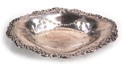 Lot 327 - An Edwardian stamped silver dish of oval form...