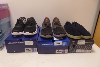 Lot 3446 - x2 Sketchers trainers and x1 Penguin