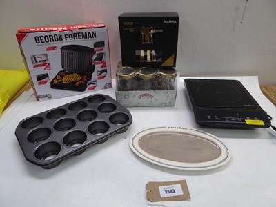Lot 3503 - Vonchef hot plate, George Foreman grill, loose...