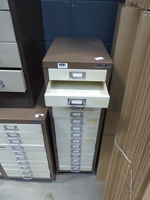 Lot 4291 - Bisley multi drawer office filing cabinet