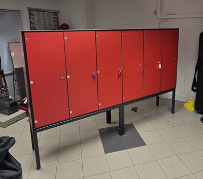 Lot 4316 - Six door changing room locker unit constructed...