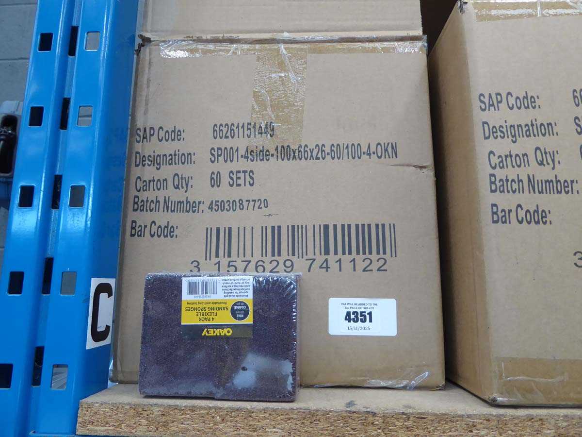 Lot 4352 - Oakey 4 pack Flexible sanding sponges, fine...