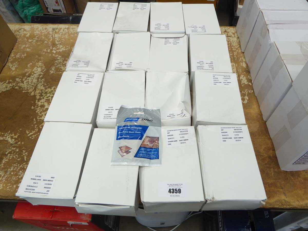 Lot 4359 - Norton Expert Pre-paint dust cloth 16 boxes of...