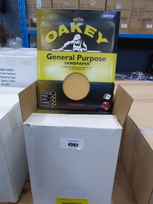 Lot 4362 - Oakey sandpaper sheets, 5 pack course 40 grade,...